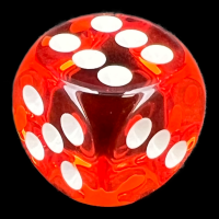 Chessex Translucent Orange & White 16mm D6 Spot Dice