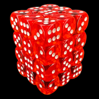 Chessex Translucent Orange & White 36 x D6 Dice Set