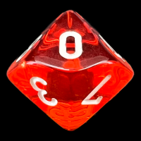 Chessex Translucent Orange & White D10 Dice