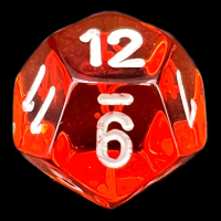 Chessex Translucent Orange & White D12 Dice