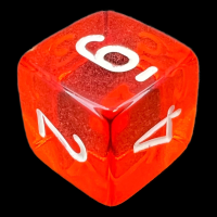 Chessex Translucent Orange & White D6 Dice