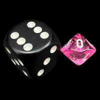Chessex Translucent Pink & White MINI D10 Dice