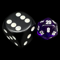 Chessex Translucent Purple & White MINI D20 Dice