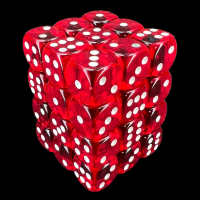 Chessex Translucent Red & White 36 x D6 Dice Set