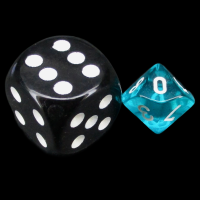 Chessex Translucent Teal & White MINI D10 Dice