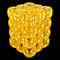 Chessex Translucent Yellow & White 36 x D6 Dice Set