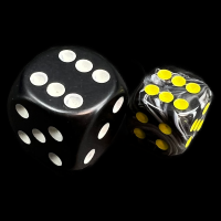 Chessex Vortex Black & Yellow 12mm D6 Spot Dice - Discontinued