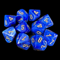 Chessex Vortex Blue 10 x D10 Dice Set