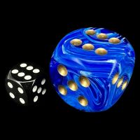 Chessex Vortex Blue with Gold BIG 30mm D6 Spot Dice