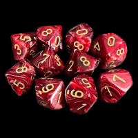 Chessex Vortex Burgundy 10 x D10 Dice Set