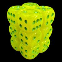 Chessex Vortex Electric Yellow 12 x D6 Dice Set - Discontinued
