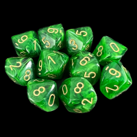 Chessex Vortex Green 10 x D10 Dice Set