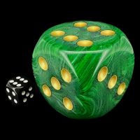 Chessex Vortex Green with Gold MASSIVE 50mm D6 Spot Dice