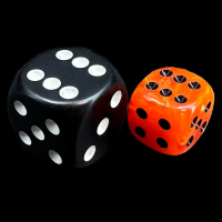 Chessex Vortex Orange & Black 12mm D6 Spot Dice