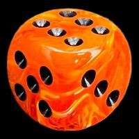 Chessex Vortex Orange & Black 16mm D6 Spot Dice