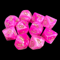 Chessex Vortex Pink 10 x D10 Dice Set