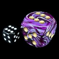 Chessex Vortex Purple with Gold BIG 30mm D6 Spot Dice