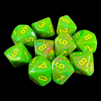 Chessex Vortex Slime 10 x D10 Dice Set
