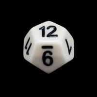 Impact Opaque White & Black D12 Dice - Discontinued