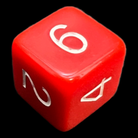 CLEARANCE Role 4 Initiative Opaque Red & White D6 Dice - Discontinued