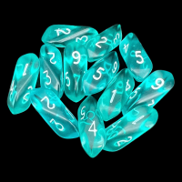 Crystal Caste Gem Aqua 12 x D6 Dice Set