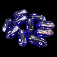Crystal Caste Gem Blue 10 x D10 Dice Set