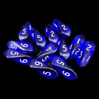Crystal Caste Gem Blue 12 x D6 Dice Set