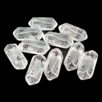 Crystal Caste Gem Clear 10 x D10 Dice Set
