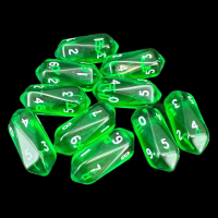 Crystal Caste Gem Green 10 x D10 Dice Set