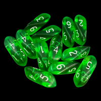Crystal Caste Gem Green 12 x D6 Dice Set