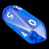 Crystal Caste Gem Bright Blue D10 Dice