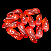 Crystal Caste Gem Orange 12 x D6 Dice Set