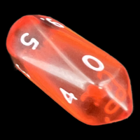 Crystal Caste Gem Orange D10 Dice