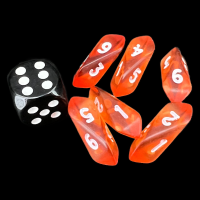 Crystal Caste Gem Orange MINI 6 x D6 Dice Set