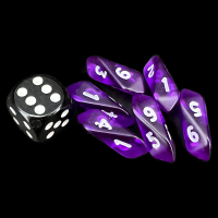Crystal Caste Gem Purple MINI 6 x D6 Dice Set