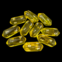 Crystal Caste Gem Yellow 10 x D10 Dice Set