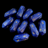 Crystal Caste Interferenz Blue 10 x D10 Dice Set