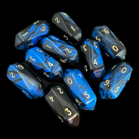 Crystal Caste Oblivion Blue 10 x D10 Dice Set