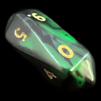 Crystal Caste Oblivion Green D10 Dice
