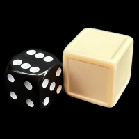 D&G Blank Opaque Ivory Indented 19mm D6 Dice