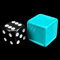 D&G Blank Opaque Turquoise Indented 19mm D6 Dice