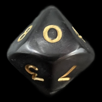 D&G Pearl Black & Gold D10 Dice