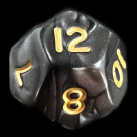 D&G Pearl Black & Gold D12 Dice