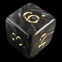 D&G Pearl Black & Gold D6 Dice