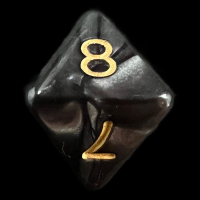 D&G Pearl Black & Gold D8 Dice