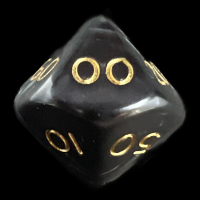 D&G Pearl Black & Gold Percentile Dice