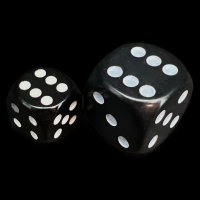 D&G Opaque Black JUMBO 22mm D6 Spot Dice