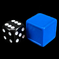 D&G Blank Opaque Blue Indented 19mm D6 Dice