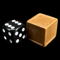 D&G Blank Opaque Brown Indented 19mm D6 Dice