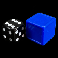 D&G Blank Opaque Dark Blue Indented 19mm D6 Dice